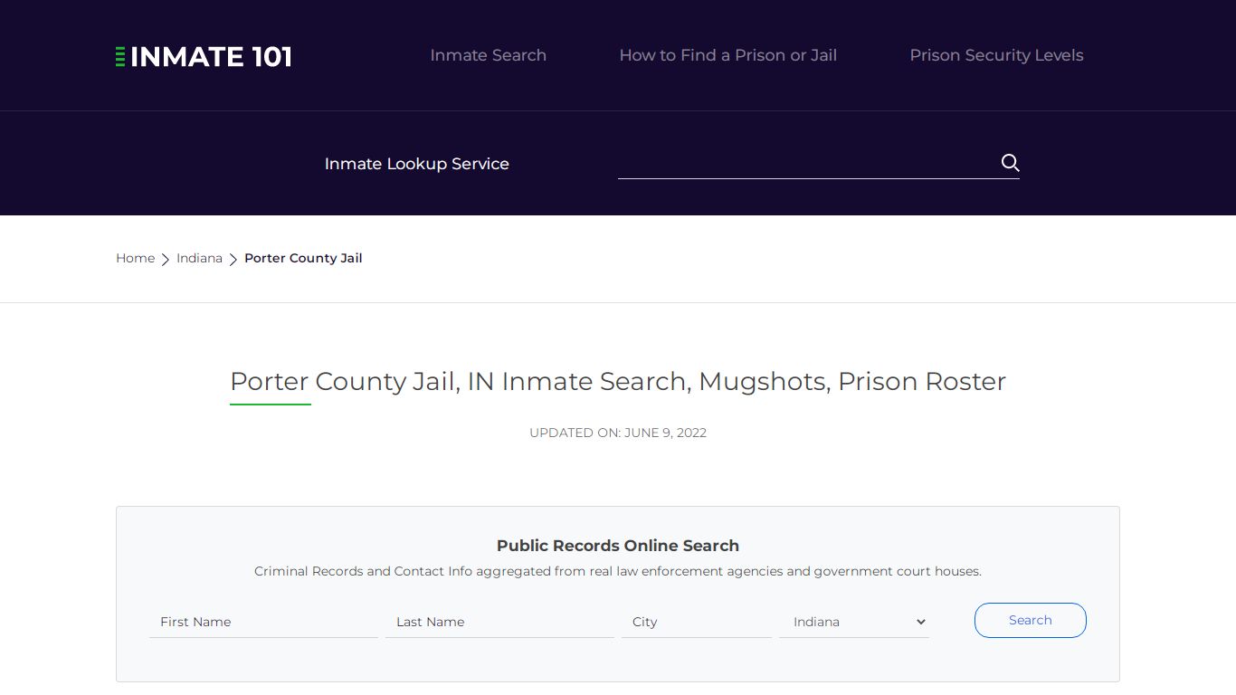 Porter County Jail, IN Inmate Search, Mugshots, Prison ...